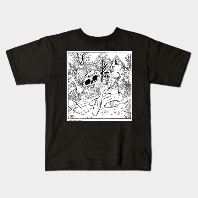 Backyard Bowling Kids T-Shirt by drawmanley